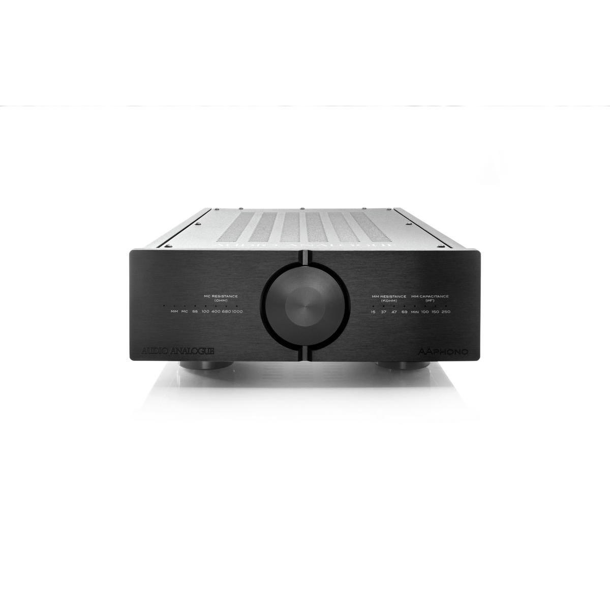 audio analogue aaphono Schwarzer Verstärker mit schwarzem Knopf