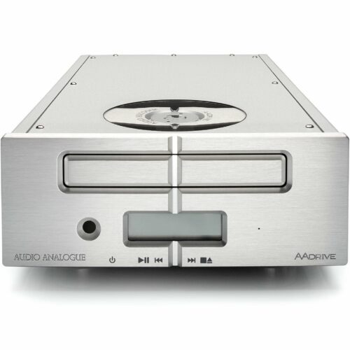 Silberner CD-Player mit Bildschirm und Tasten