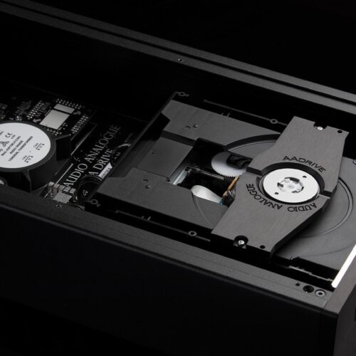 Innenansicht eines CD-Players mit Laufwerk