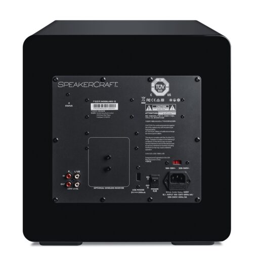 speakercraft hrsi 12 subwoofer schwarz Subwoofer Rückseite mit Anschlüssen