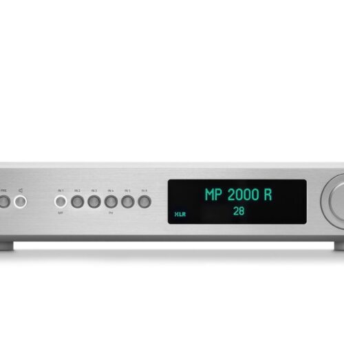 Silberner Audioplayer mit Display