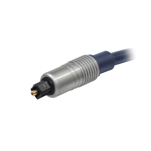 Optisches Audiokabel mit silbernem Stecker