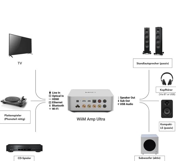 wiim amp ultra WiiM Amp Ultra Anschlussübersicht