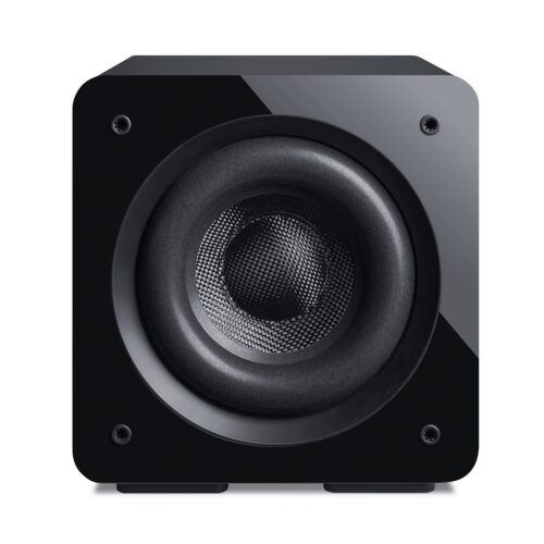 Schwarzer Subwoofer mit Stoffbespannung