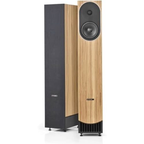 Holzlautsprecher mit schwarzem Stoff