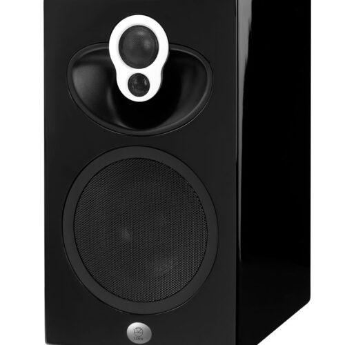 linn majik 150 (kopie) Schwarzer Lautsprecher mit weißen Akzenten