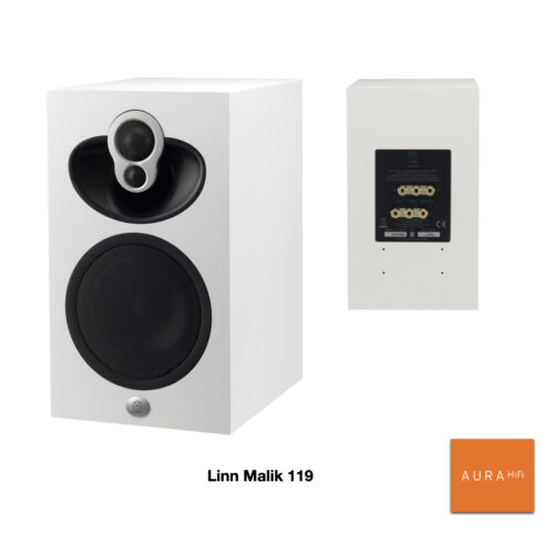 weißer Lautsprecher mit schwarzem Treiber