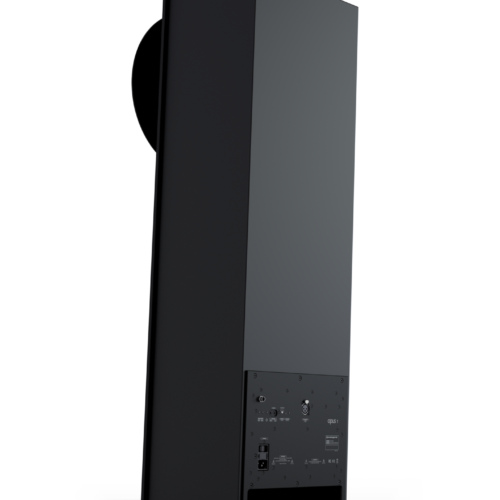 avantgarde acoustic opus 1 Schwarzer Subwoofer mit Anschlüssen