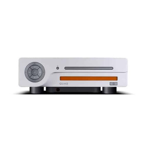 Moderner CD-Player mit orangefarbener Lade