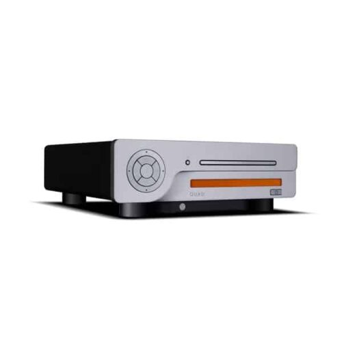 Hochwertiger CD-Player mit orangefarbenem Akzent